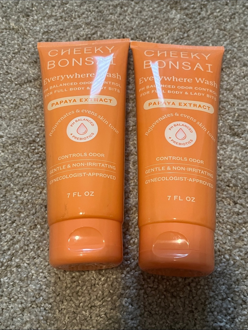 Brand New Set of 2 Cheeky Bonsai Everywhere Wash Papaya pH odor control